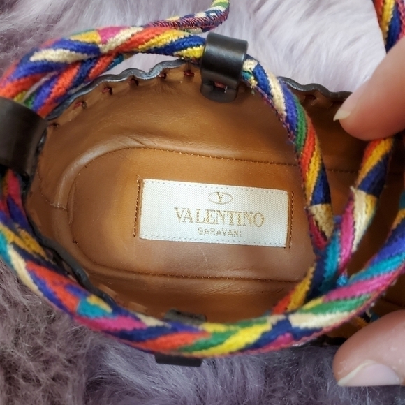VALENTINO leather printed tie ballerina flat sz. 6 - Picture 7 of 13
